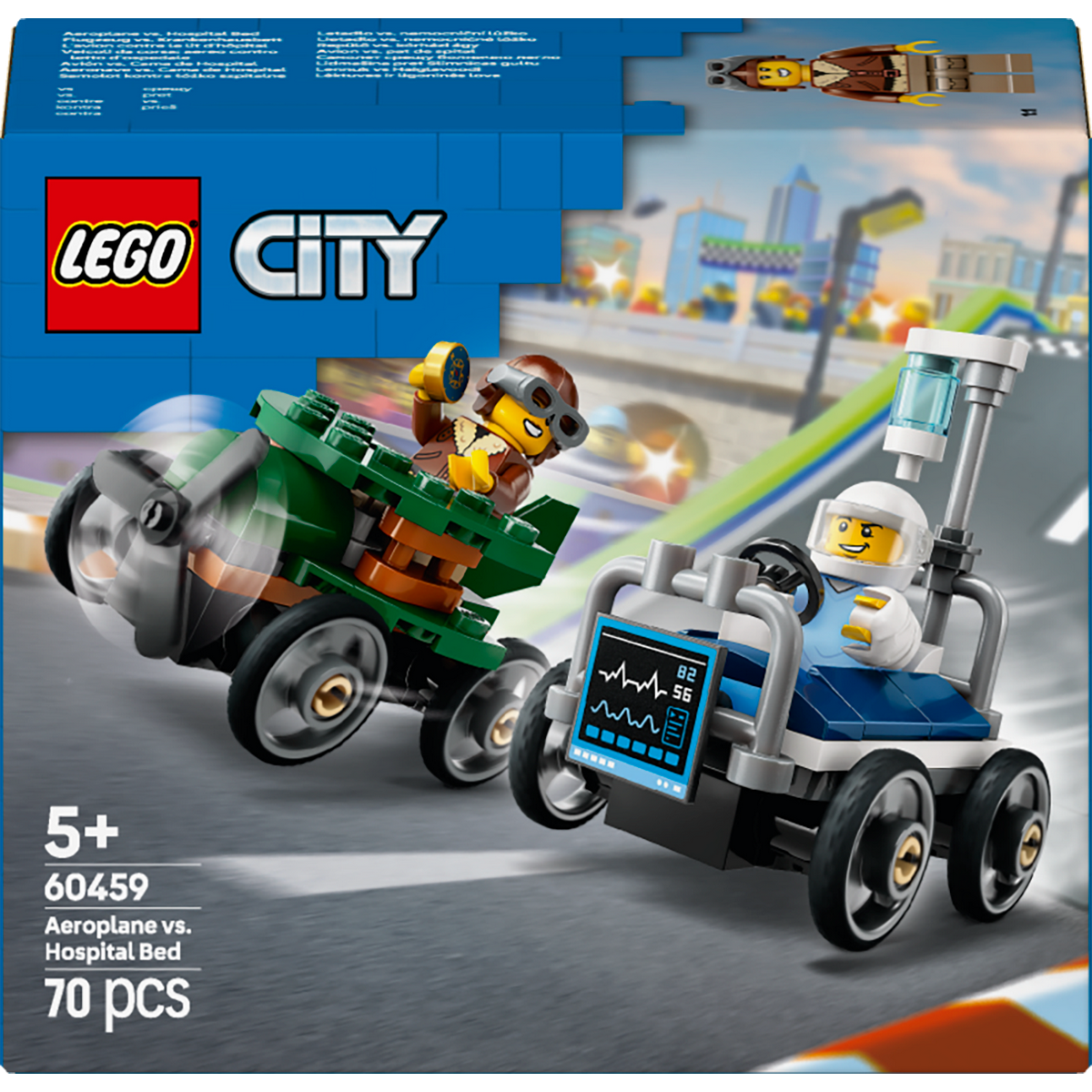 LEGO City 60459 Vliegtuig vs Ziekenhuisbed Racewagen Pack