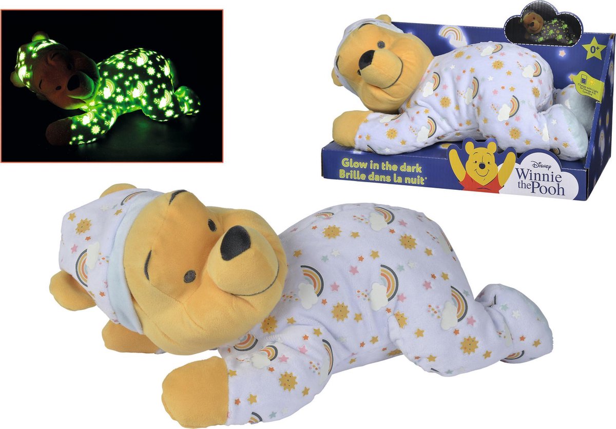 Disney Winnie de Poeh Glow in the Dark Knuffel 30 cm