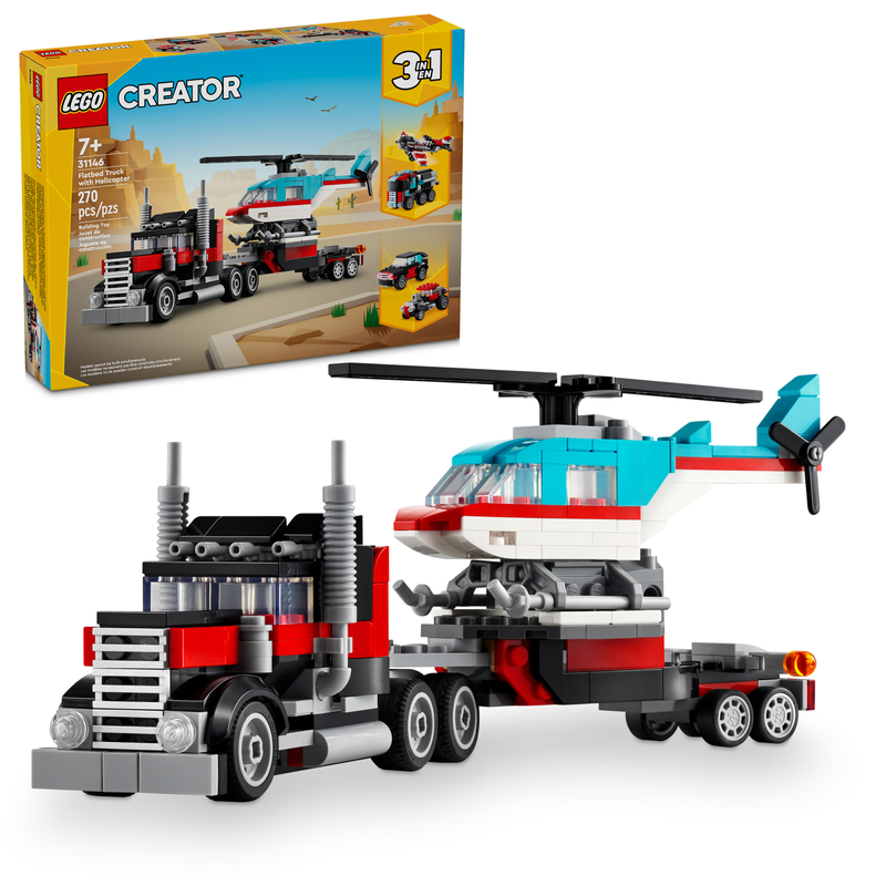 LEGO Creator Platte vrachtwagen met helikopter 31146