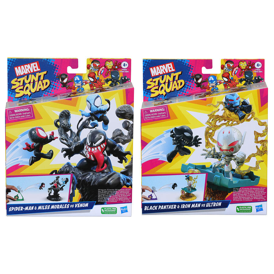 Marvel Stunt Squad Villain Knockdown - Iron Man & Black Panther vs. Ultron