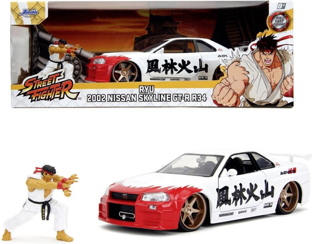 Jada Toys Street Fighter Nissan Skyline GT-R & Ryu 1:24