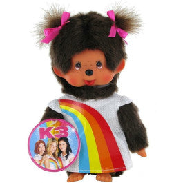 Monchhichi Meisje met Regenboogjurk