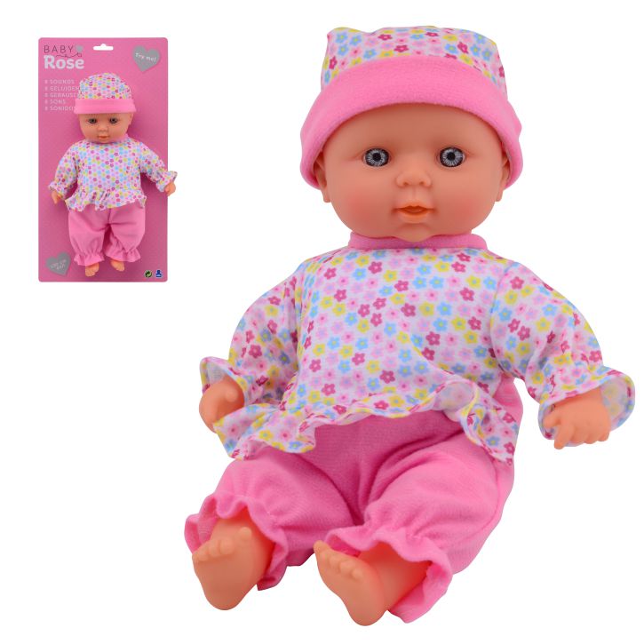 Baby Rose Babypop met Geluiden 30 cm