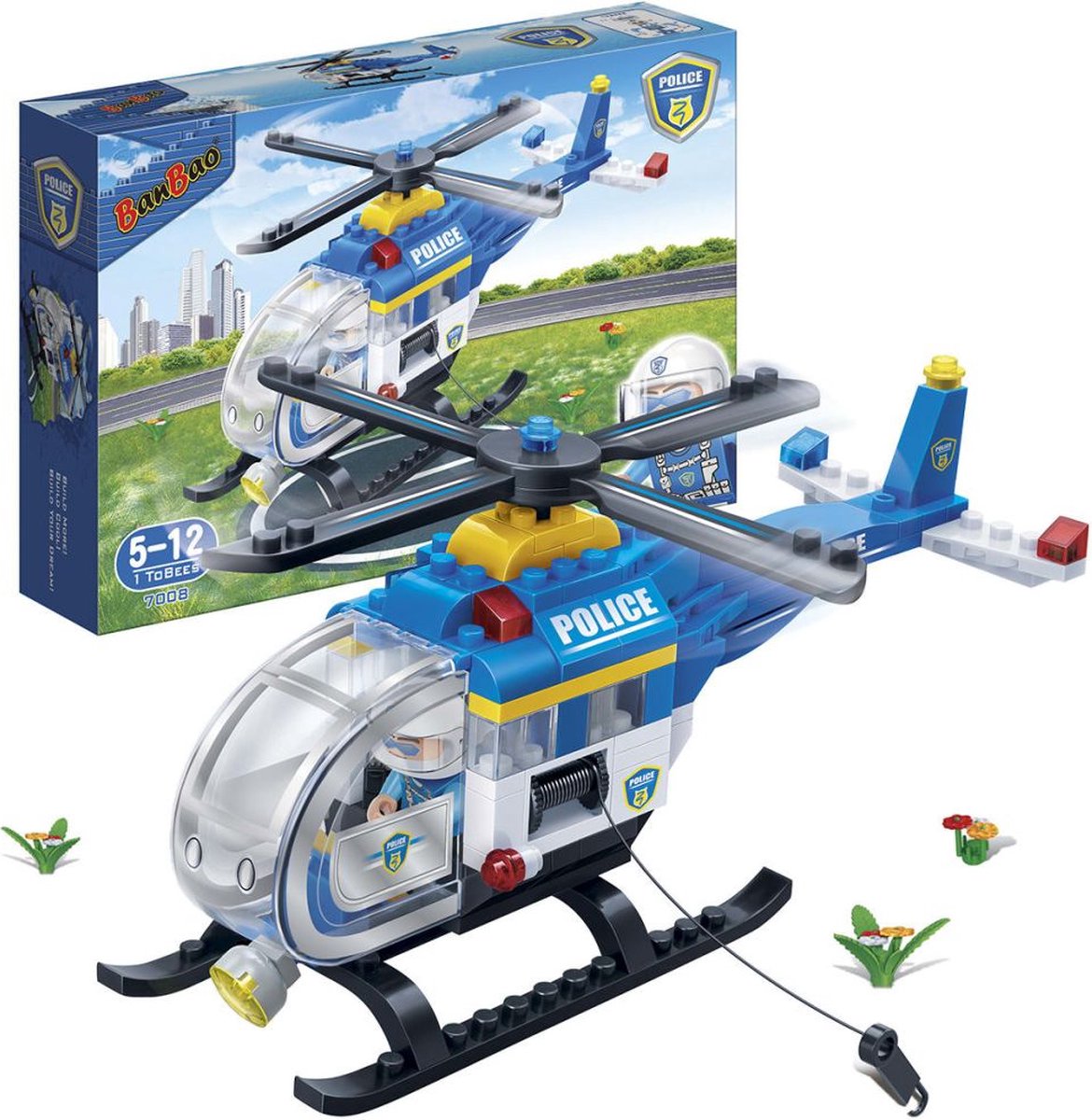 BanBao Police Helicopter Building Set 122 pcs 7008