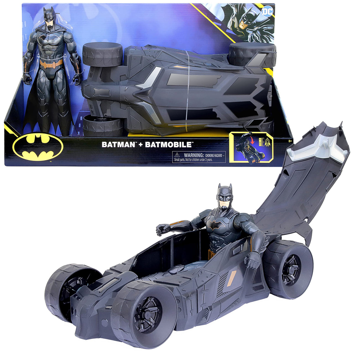 DC Comics Batman Batmobile Pack + Batman 30 cm