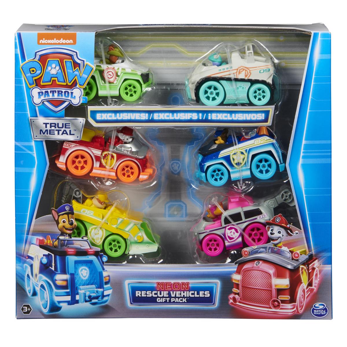 PAW Patrol True Metal Neon Reddingsvoertuig Cadeaupakket