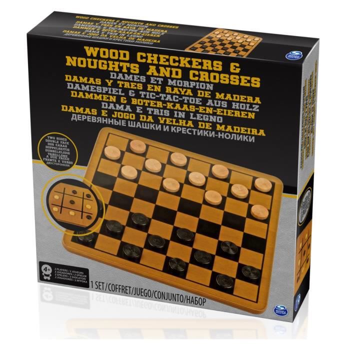 Wooden Checkers and Tic-Tac-Toe Set