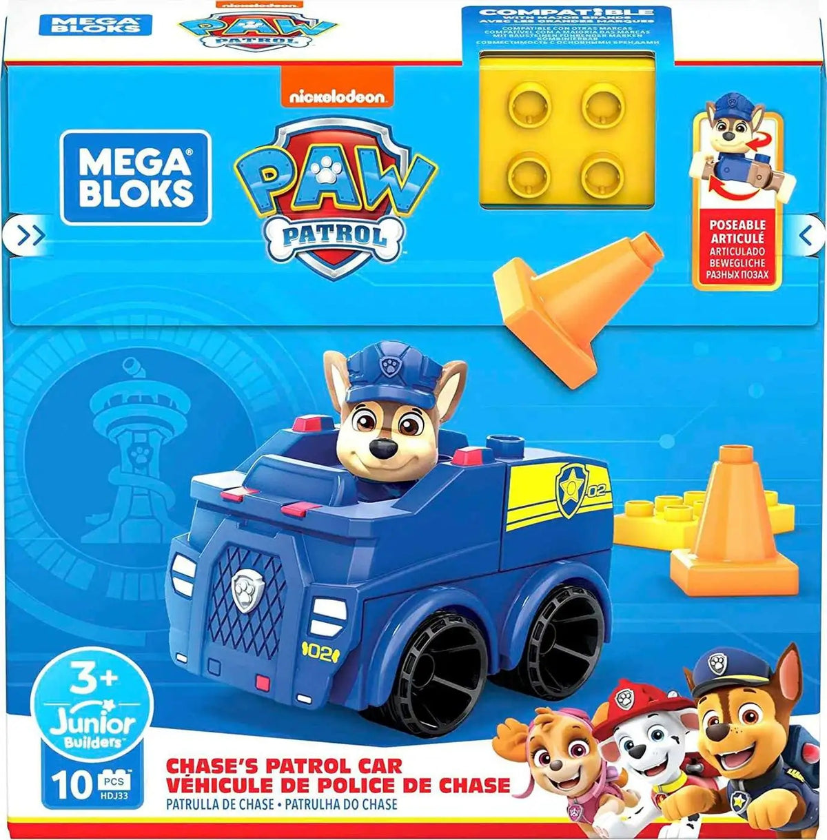 MEGA Bloks PAW Patrol Chase's Patrol Car Building Set - Mattel