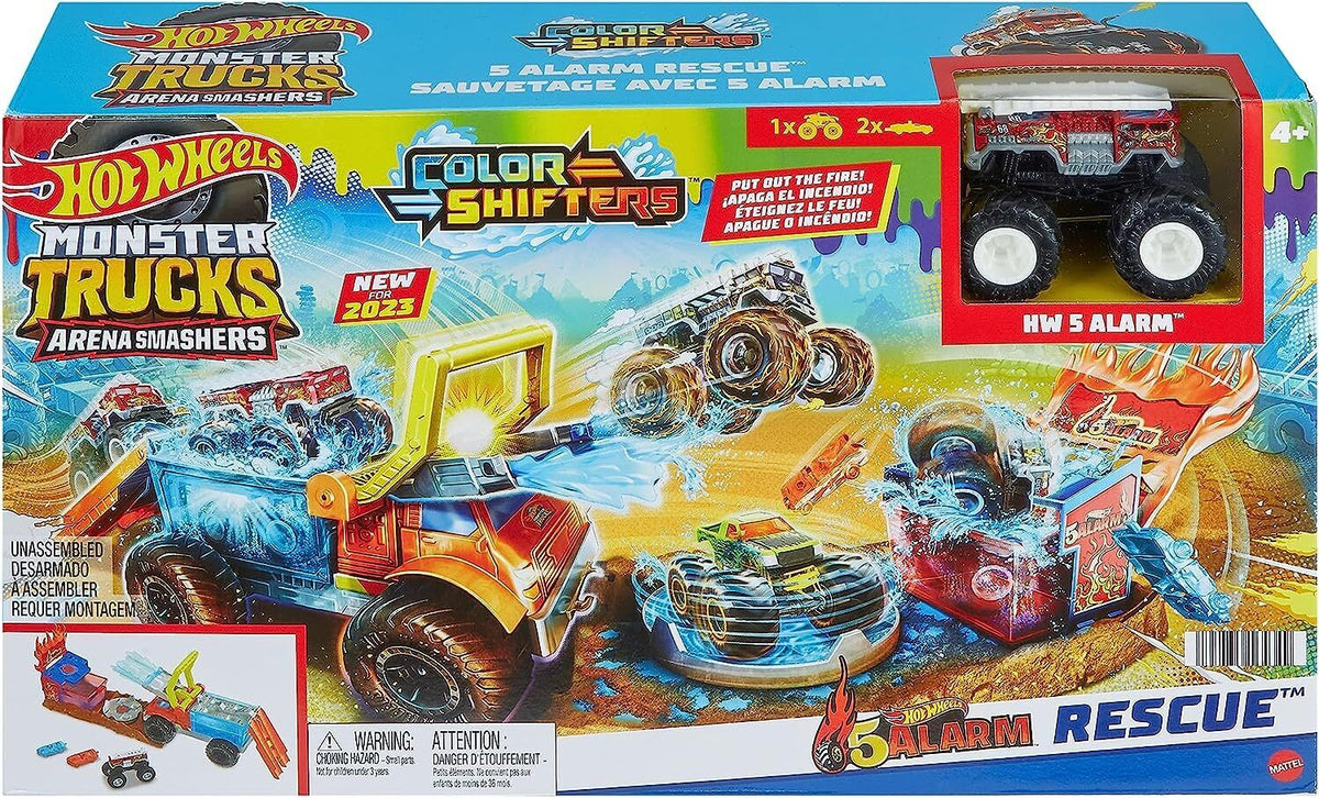 Hot Wheels Monster Trucks Arena Smashers Color Shifters 5-Alarm Rescue - Mattel