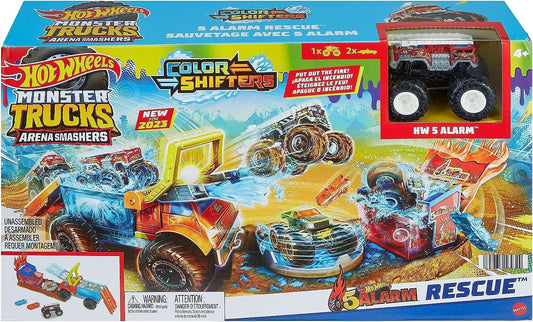 Hot Wheels Monster Trucks Arena Smashers Color Shifters 5-Alarm Rescue - Mattel