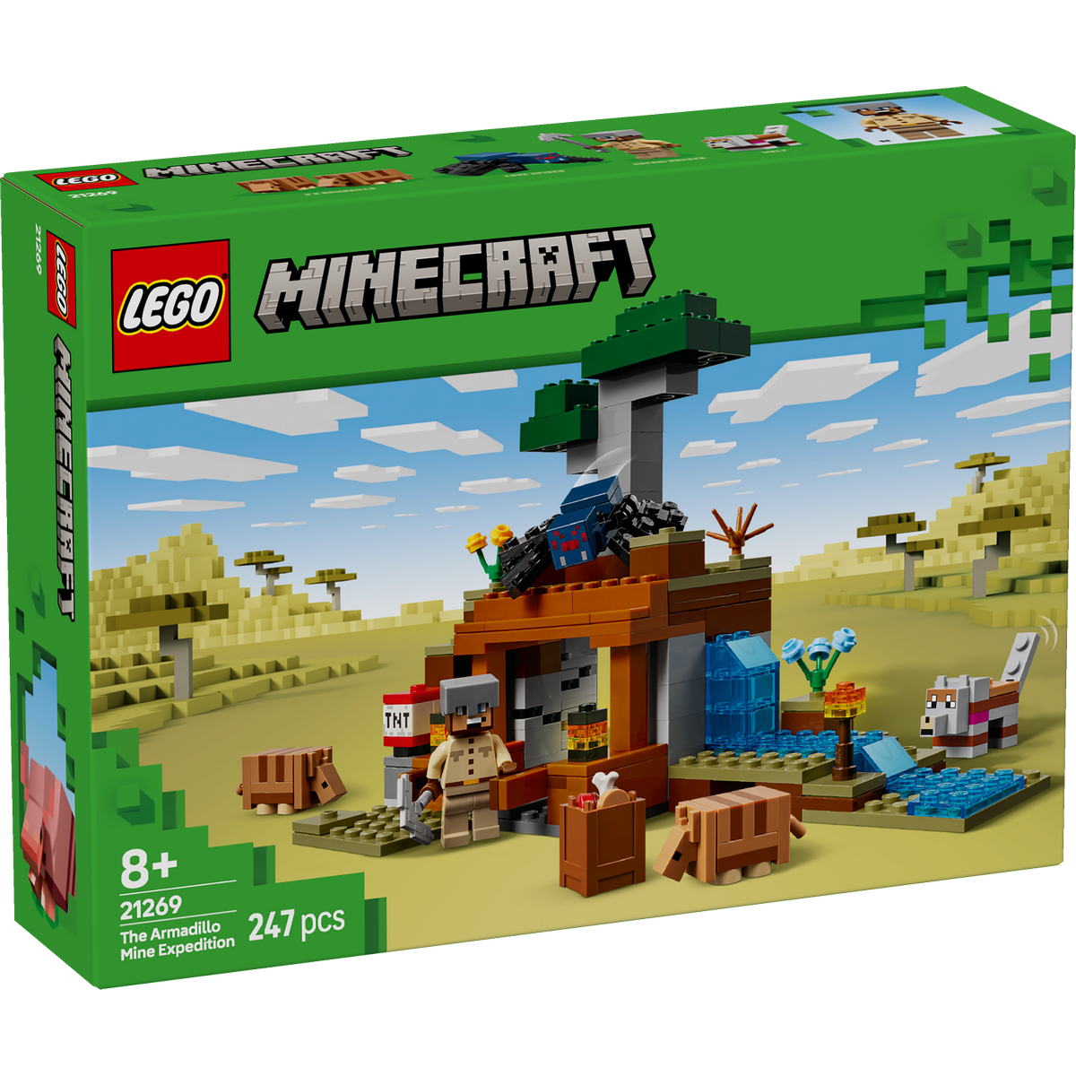 LEGO Minecraft 21269 De Gordeldieren bij de Mijn