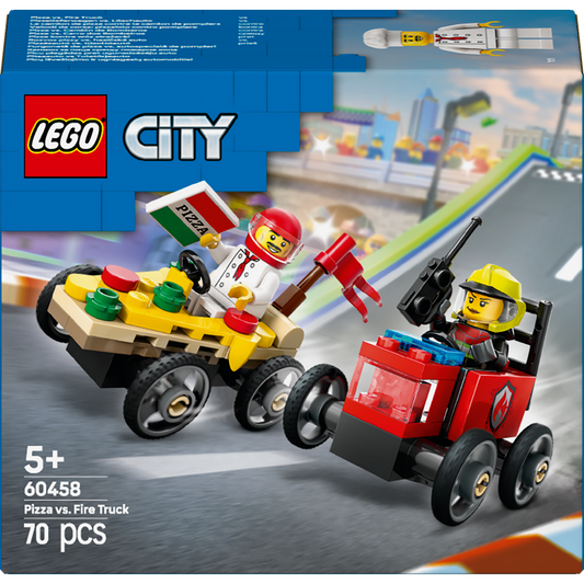 LEGO City 60458 Pizza vs Brandweerwagen Racewagen Pack