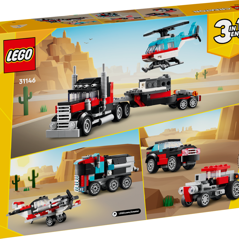 LEGO Creator Platte vrachtwagen met helikopter 31146