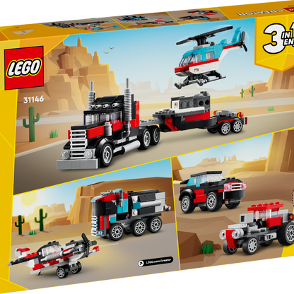 LEGO Creator Platte vrachtwagen met helikopter 31146