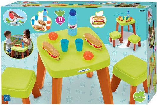Ecoiffier Picnic Table Play Set, 10pcs