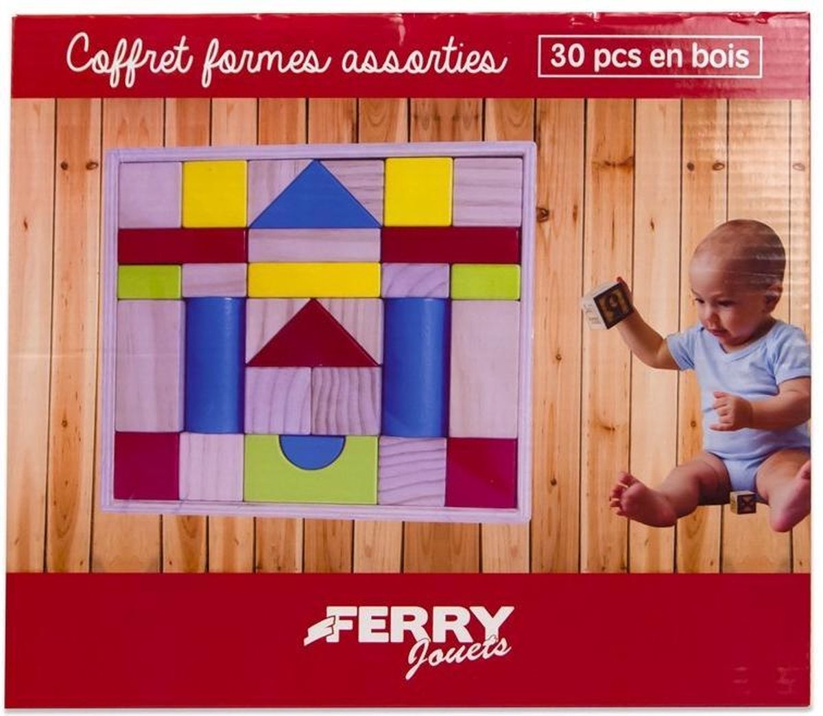 Wooden Building Blocks Set - 30 Pieces