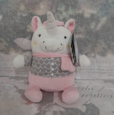 Unicorn Plush Toy Pink and Grey