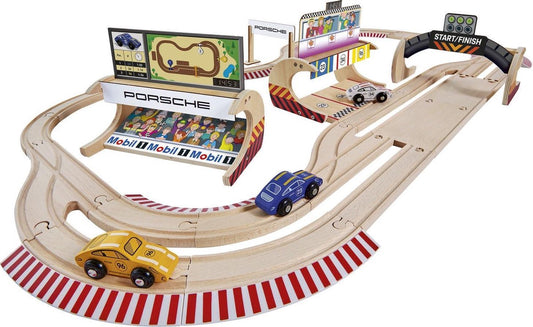 Eichhorn Porsche Wooden Race Set, 53 Pieces 109475855