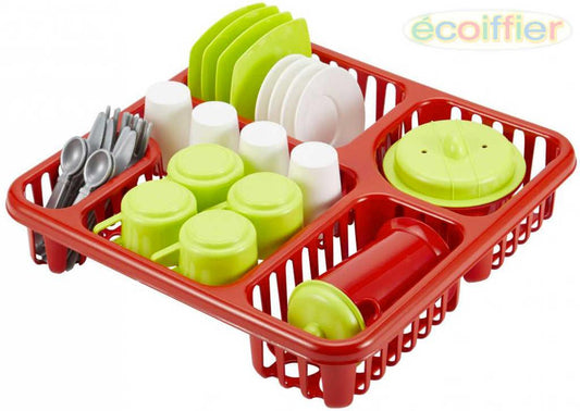 Ecoiffier Afdruiprek met Servies - 32-delig