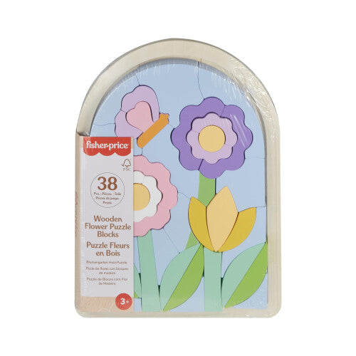 Fisher-Price Houten Bloemenpuzzel met Blokken