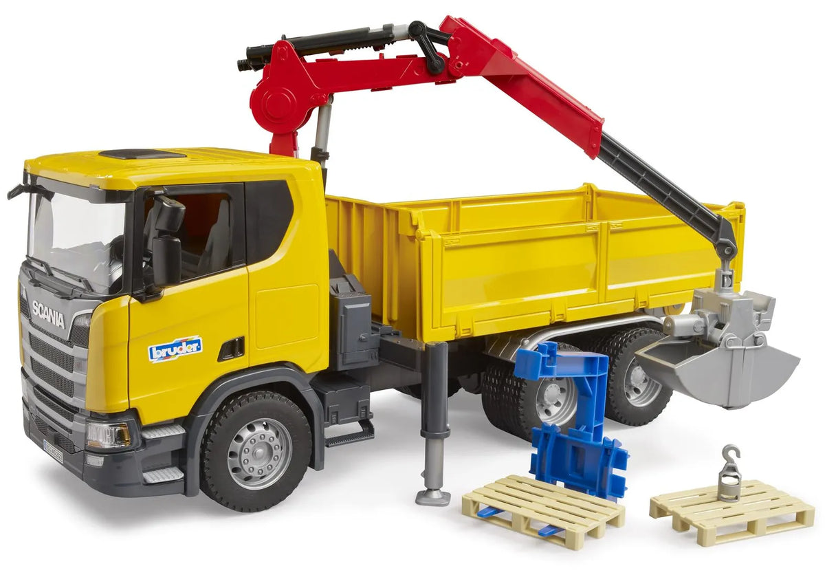 Bruder 03551 Scania Super 560R Werfvrachtwagen met Kraanarm