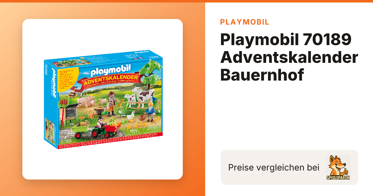 PLAYMOBIL 70189 Adventskalender Boerderijdieren