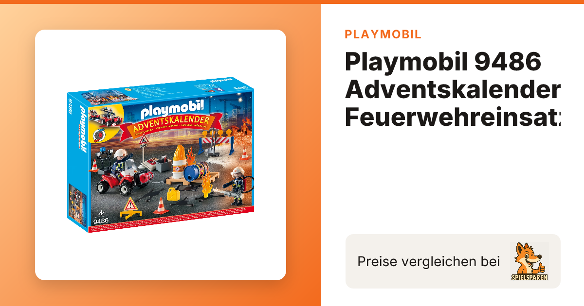 PLAYMOBIL 9486 Adventskalender Brandweer