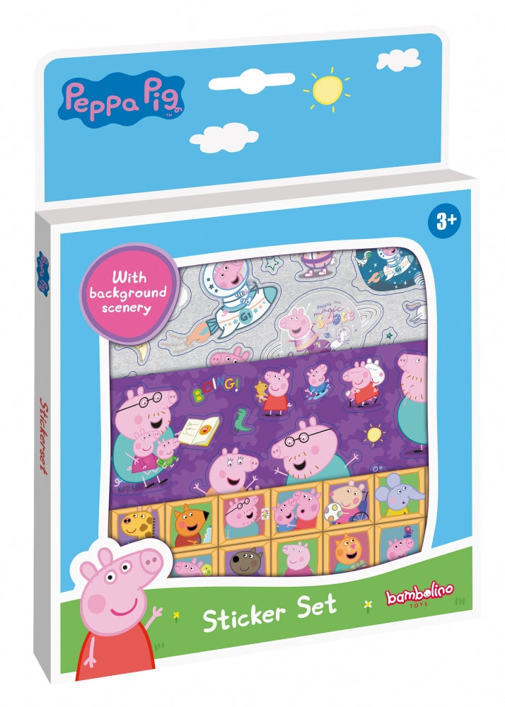 Peppa Pig Stickerset - 3 Vellen + Speelachtergrond