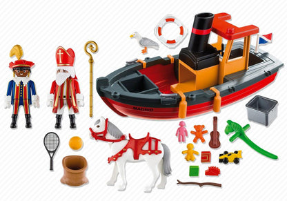 Playmobil Stoomboot van Sinterklaas en Zwarte Piet 5206