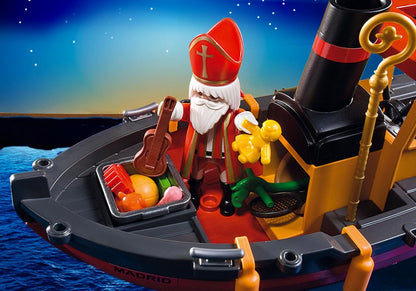 Playmobil Stoomboot van Sinterklaas en Zwarte Piet 5206
