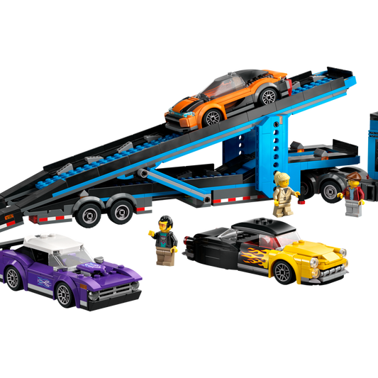 Camion transporteur de voitures LEGO avec voitures de sport 60408