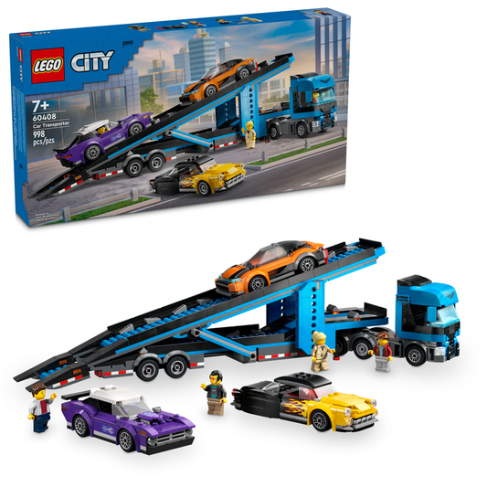 Camion transporteur de voitures LEGO avec voitures de sport 60408