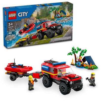 Camion de pompiers LEGO 4x4 avec bateau de sauvetage 60412