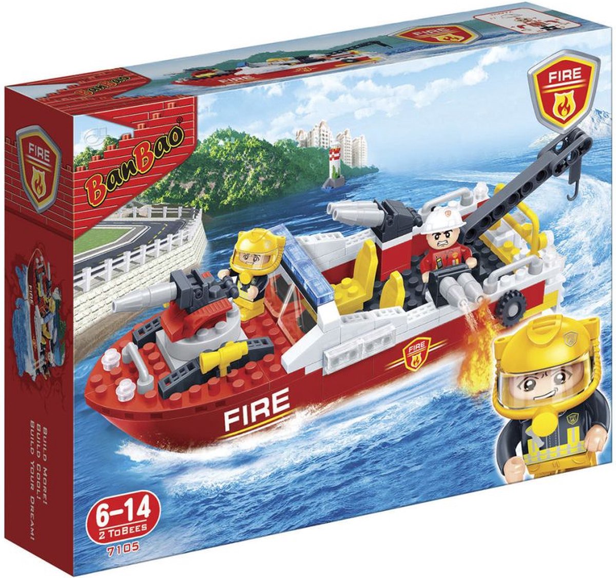 BanBao Fire Rescue Boat Building Set 7105