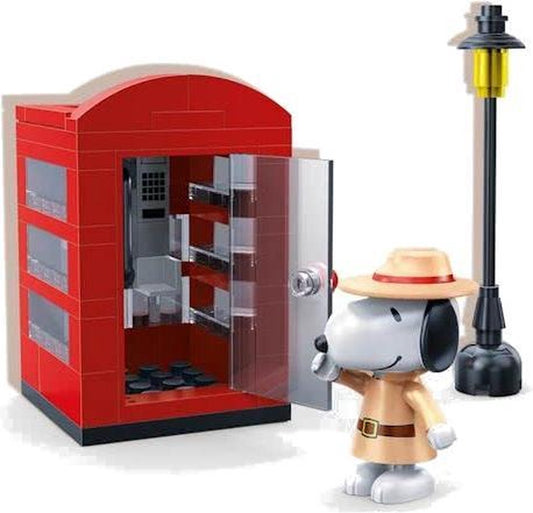 BanBao Peanuts Agent Snoopy Secret Phone Booth 7528