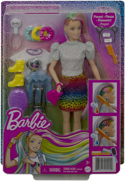 Barbie Leopard Rainbow Hair Doll - Mattel