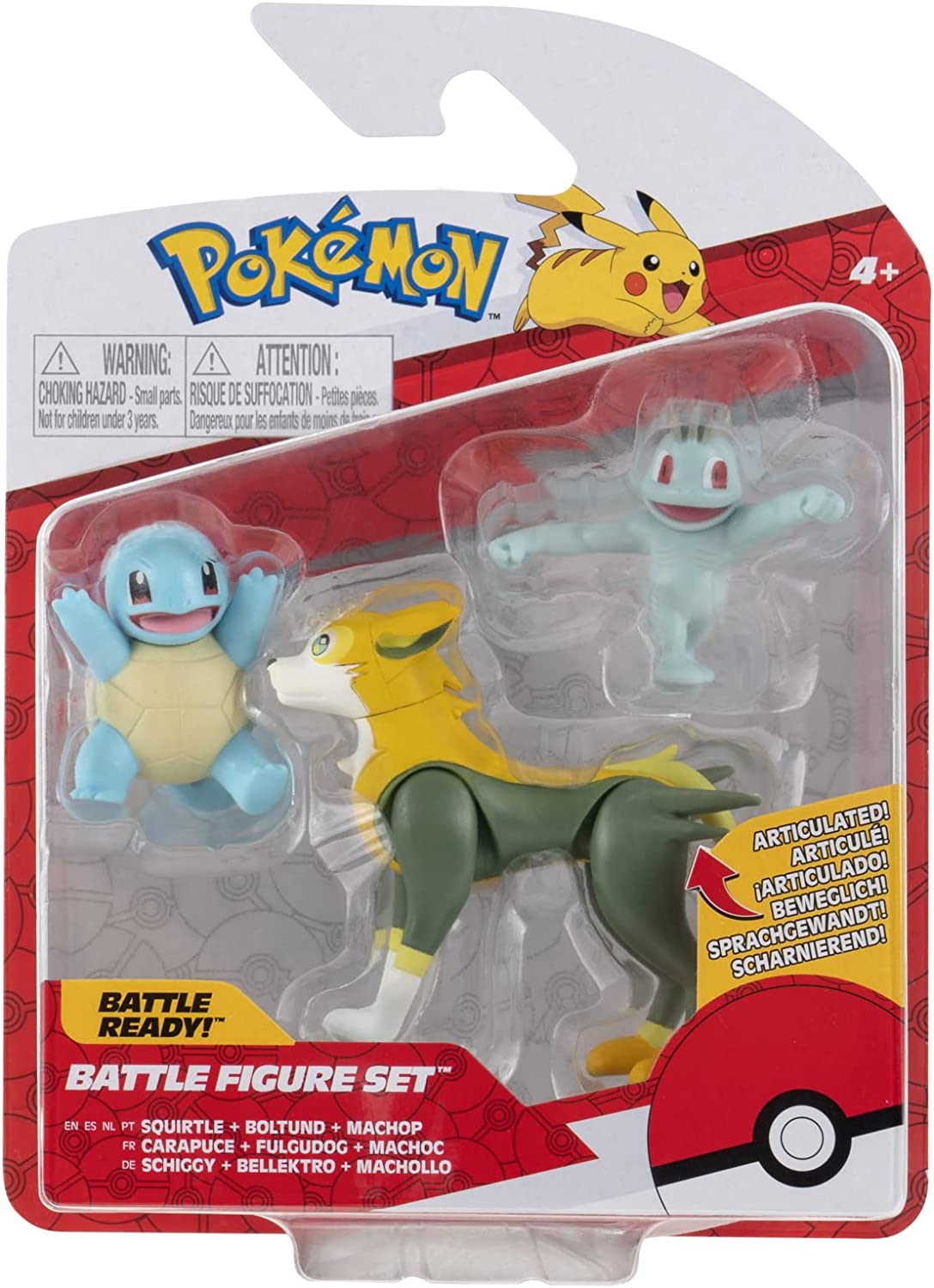 Pokémon Battle Figure 3-Pack Squirtle, Boltund & Machop