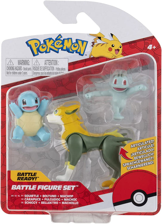Pokémon Battle Figure 3-Pack Squirtle, Boltund & Machop