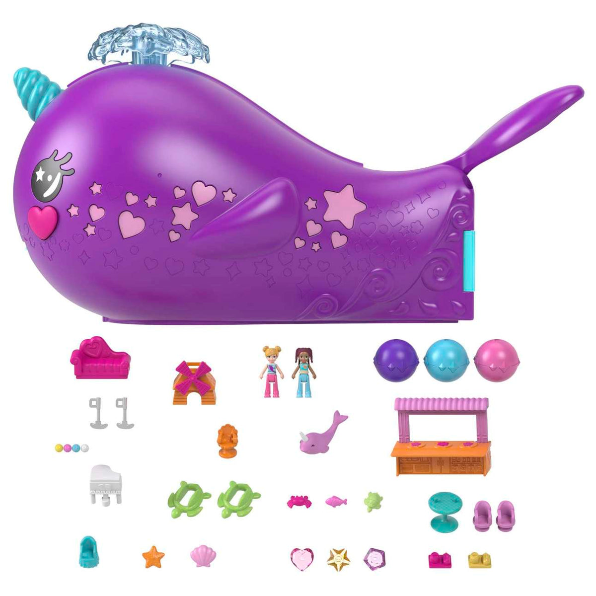 Polly Pocket Sparkle Cove Adventure Narwhal Adventurer Boot Speelset - Mattel