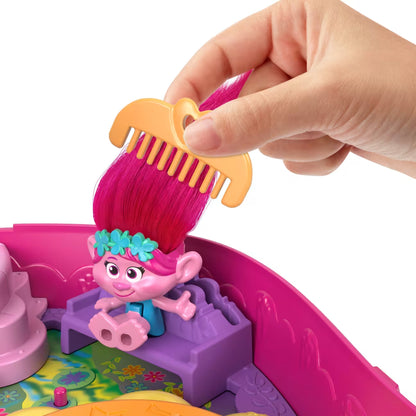 Polly Pocket DreamWorks Trolls Compact Speelset met Klaproos &amp; Tak - Mattel