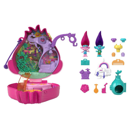 Polly Pocket DreamWorks Trolls Compact Speelset met Klaproos &amp; Tak - Mattel